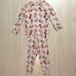 Disney Princess Bamboo Pajama Set Girls Size 4T Pink 2PC Girls NWOT